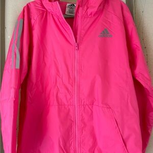 Adidas pink windbreaker